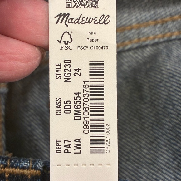 NWT MADEWELL The Low Rise Perfect Vintage Straight Jeans Dark Wash Size 24 - Picture 12 of 12